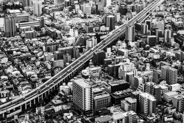 Şehir manzarası, siyah ve beyaz 