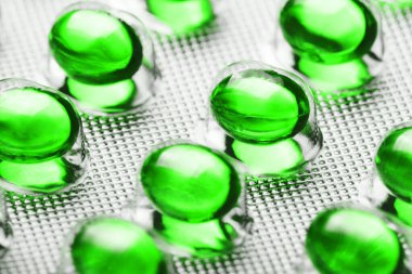 Kapsüller izole edilmiş, ilaç tedavisi arka planında.. 