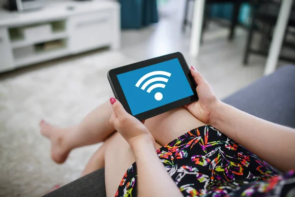 Síť Wifi Bezdrátové Připojení Internetu Mobilní Spot Tablety — Stock fotografie