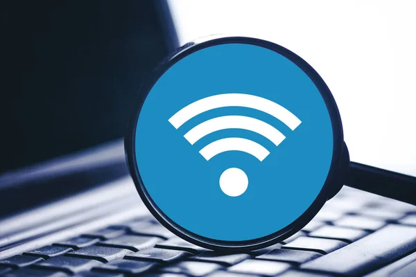 Wifi network background. Wireless internet connection symbol