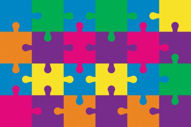 Gökkuşaklı yapboz parçaları. vektör illüstrasyonu