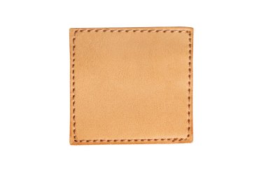Boş kahverengi deri cüzdan beyaz arka planda izole