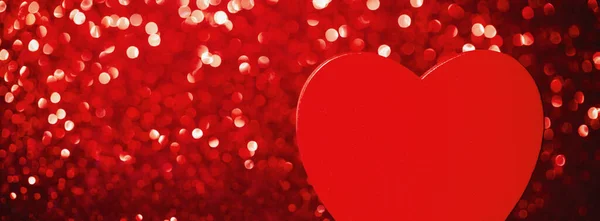Červené Srdce Srdcem Černém Pozadí — Stock fotografie