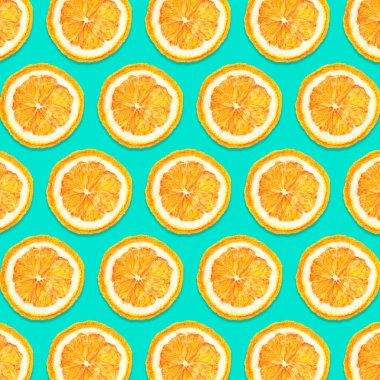 Kesilmiş portakal dilimleriyle parlak renkli arkaplan