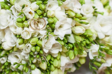 Çiçeklerin üzerinde alyanslar