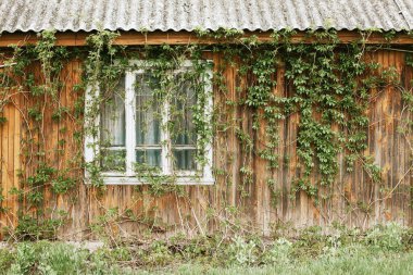 Köydeki eski ahşap ev.