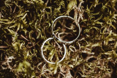 Yeşil çiçekli alyanslar.