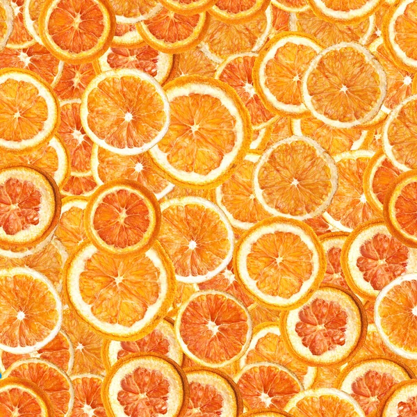 Fondo Color Brillante Con Rodajas Naranja Cortadas — Foto de Stock