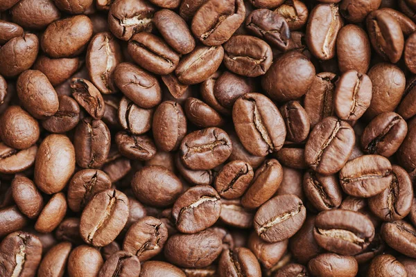 Geröstete Kaffeebohnen Hintergrund Nahaufnahme — Stockfoto