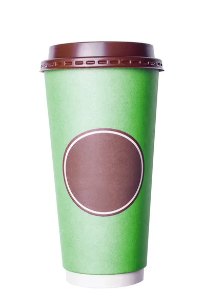 Jednorazowe Kawy Kubek Białym Tle — Zdjęcie stockowe