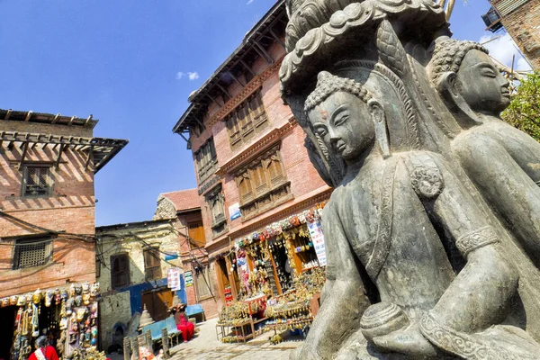 Escultura Budista Templo Swayambhunath Templo Macaco Património Mundial Unesco Siite — Fotografia de Stock