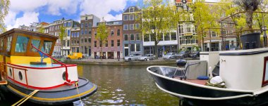 Şehir Kanalı, Sokak Sahnesi, Amsterdam, Hollanda, Hollanda, Avrupa