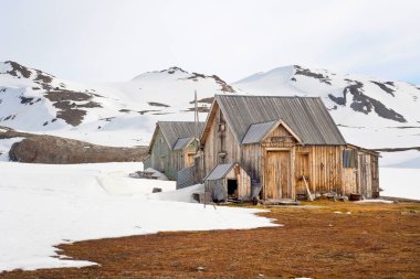 Mansfield Kampı, Eski Mermer Kalıntıları, Blomstrand Adası, Krossfjord, Arctic, Spitsbergen, Svalbard, Norveç, Avrupa