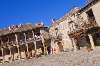 Ana Meydan, Pedraza de la Sierra, Ortaçağ Köyü, Segovia, Castilla y Leon, İspanya, Avrupa