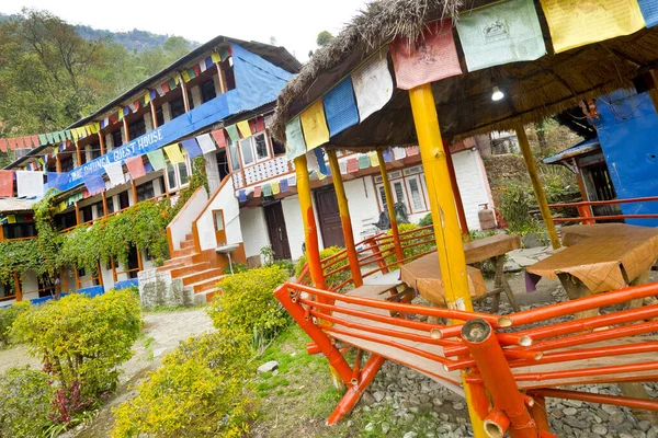 Area Riposo Piccolo Villaggio Ghest House Escursione Campo Base Annapurna — Foto Stock