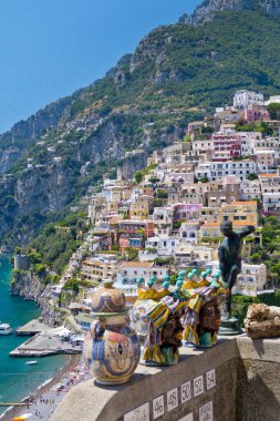 Positano, Amalfi Sahili, Tiren Denizi, Campania, İtalya, Avrupa