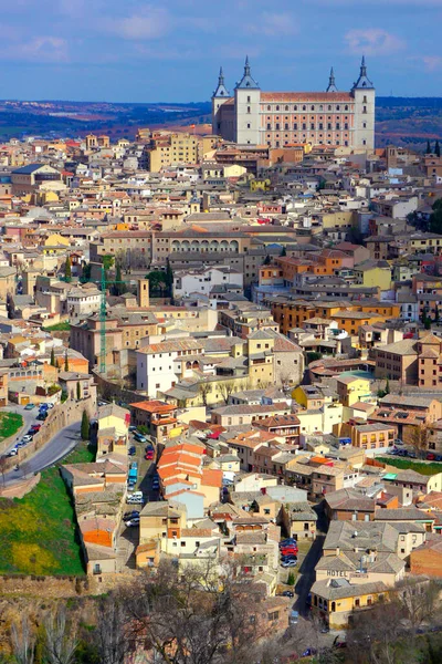 Cityscape Alcazar Toledo World Heritage Site Unesco Castilla Mancha Spain — стокове фото