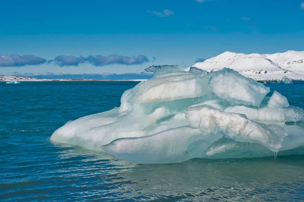 Buzul Sürüklenen Buz Temmuz Buzulu Krossfjord Arktik Spitsbergen Svalbard Norveç — Stok fotoğraf