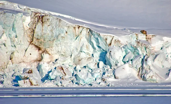 Glaciar Holmiabukta Bahía Holmiabukta Raudefjord Tierra Albert Ártico Spitsbergen Svalbard — Foto de Stock