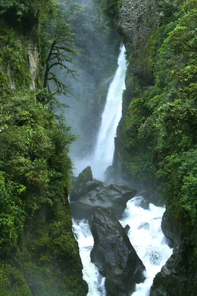 Cascada Pailon Del Diablo Cascada Río Verde Provincia Tungurahua Andes — Foto de Stock