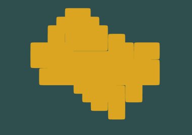 Arka plan dokusu Tidewater Yeşili ve altın rengi bir şekil..