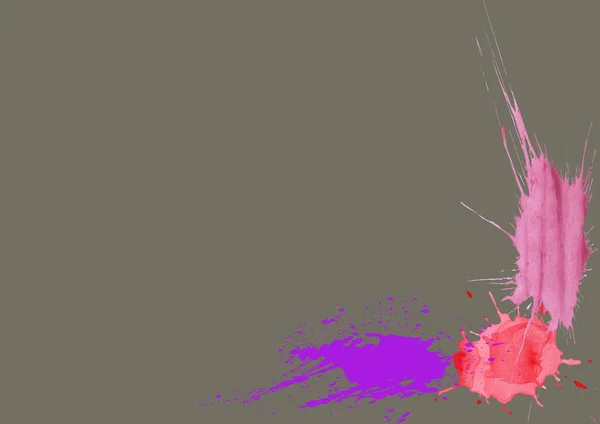 얼티밋 그레이의 배경에 분홍색과 보라색 페인트 — 스톡 사진