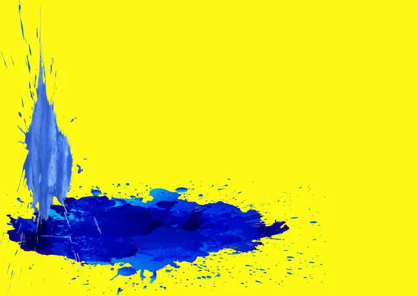 Blue Paint Spot Yellow Illuminating Background — Stock Photo, Image