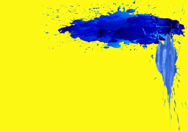 Blue Paint Spot Yellow Illuminating Background — Stock Photo, Image