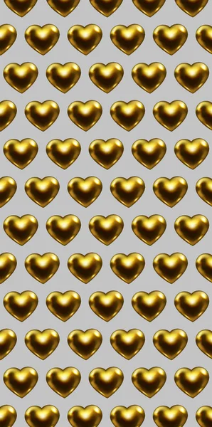 Gouden Harten Een Ultieme Grijze Achtergrond Patroon — Stockfoto