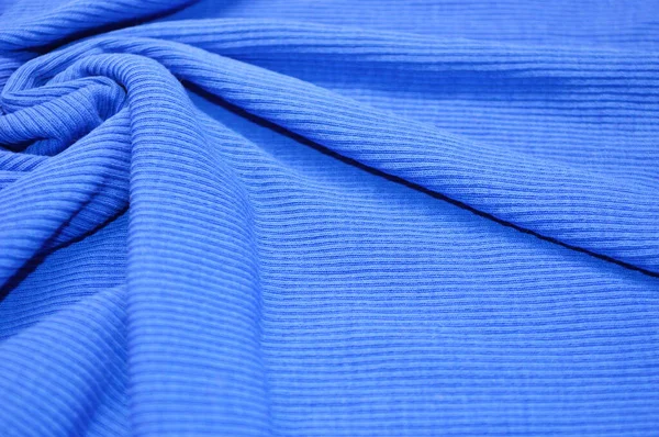 Arka Plan Olarak Mavi Tekstil Deseni Kumaştaki Mavi Kumaş Dokusuna — Stok fotoğraf