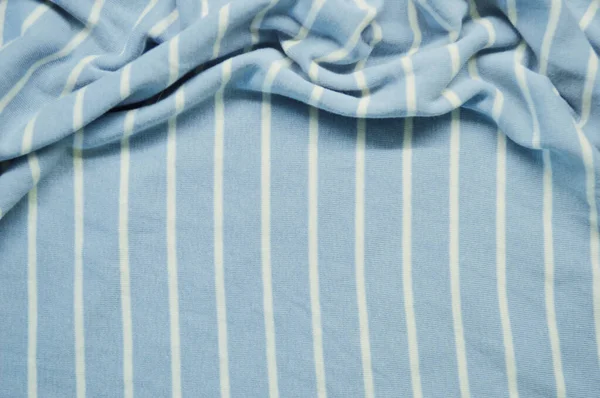 Синий Белыми Тонкими Полосами Текстильный Узор Качестве Фона Закрыть Синей — стоковое фото