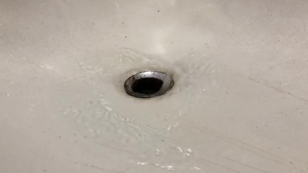 Eau Écoule Dans Trou Drainage Sale Dans Salle Bain — Video