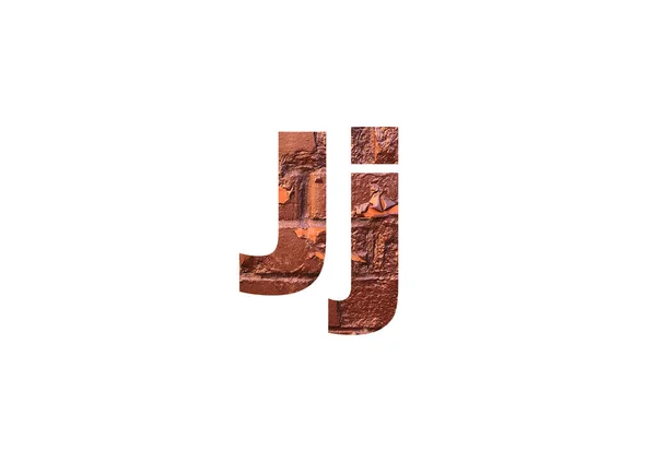 Bruine Textuur Bakstenen Muur Door Het Uitgesneden Silhouet Van Letter — Stockfoto