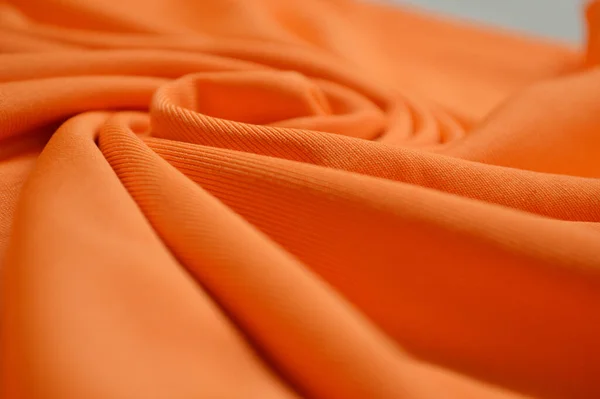 Patrón Textil Naranja Como Fondo Primer Plano Textura Material Naranja — Foto de Stock