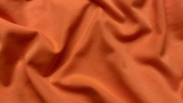 Pomarańczowy Wzór Tkaniny Jako Tło Zbliżenie Pomarańczowy Materiał Tekstury Tkaninie — Wideo stockowe