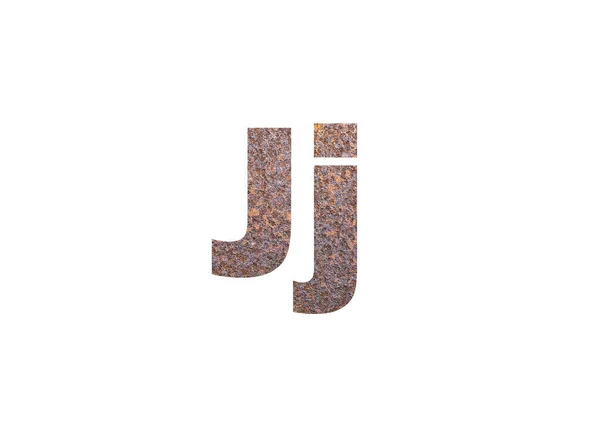 Bruine Roestige Metalen Textuur Door Het Uitgesneden Silhouet Van Letter — Stockfoto