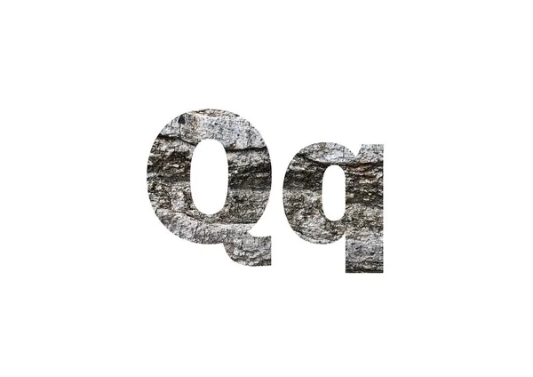 Graue Baumrindenstruktur Durch Die Ausgeschnittene Silhouette Des Buchstabens Geschossen — Stockfoto