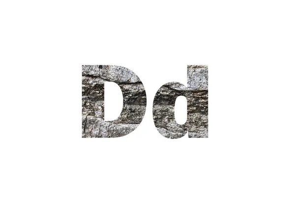 Graue Baumrindenstruktur Durch Die Ausgeschnittene Silhouette Des Buchstabens Geschossen — Stockfoto
