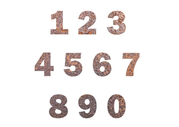 갈색녹슨 숫자의 윤곽을 — 스톡 사진
