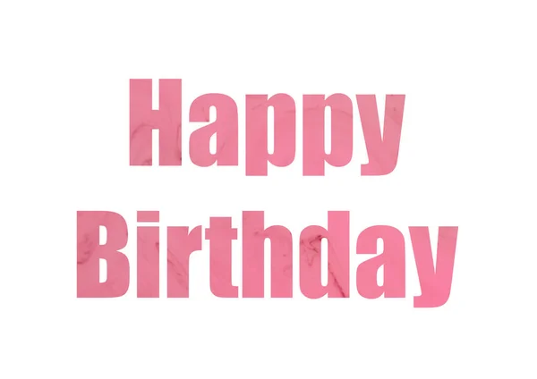 水上画着粉红的条纹 透过Happy Birthday这个词的剪裁轮廓拍摄 — 图库照片