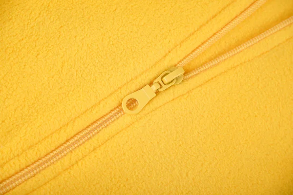Světlý Detail Nebo Kapsa Žluté Fleece Bundy Zipem Podzim Nebo — Stock fotografie