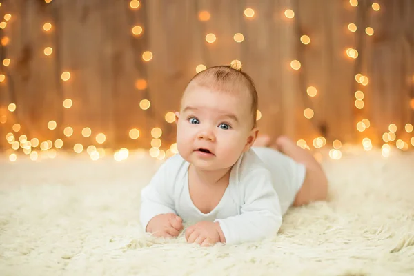 Portrait of a sweet baby boy in christmas — Stock Photo, Image