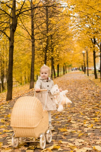 Herbst-Porträt eines süßen kleinen Mädchens — Stockfoto