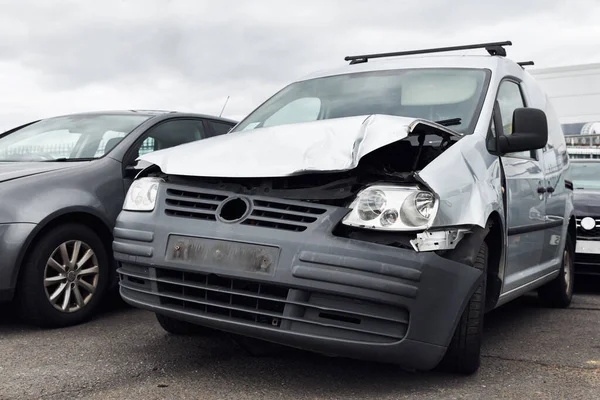 Badly Damaged Van Right Commercial Vehicle Recycling Insurance Pound — Stock Photo, Image