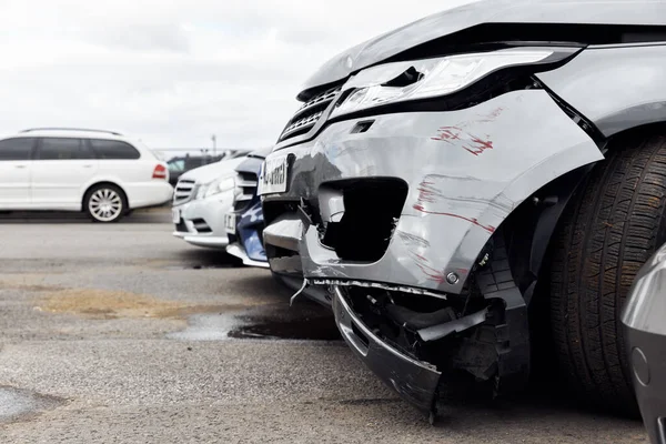 Vandalised Car Damage Bodywork Car Park — Stock Photo, Image
