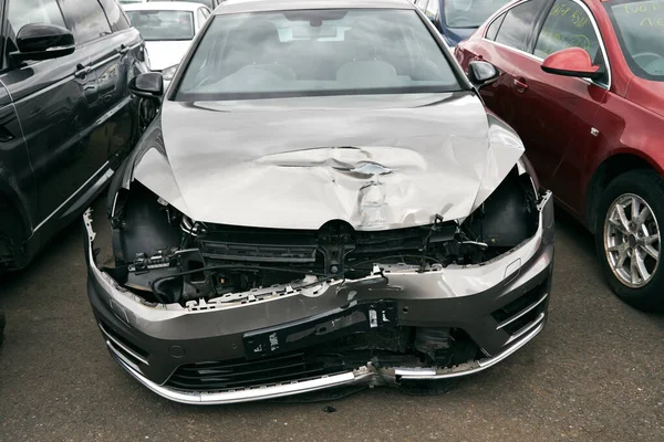 Badly Damaged Right Car Recycling Insurance Pound — Stock Photo, Image