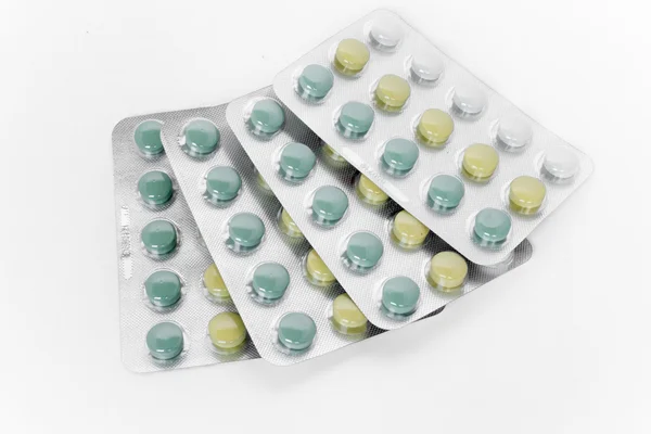 Pills in blister pack closeup — Stock Photo, Image