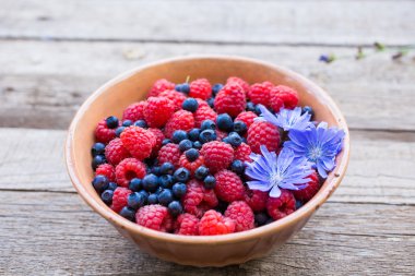 Yaban mersini ve ahududu kase Peygamber ahşap tablo