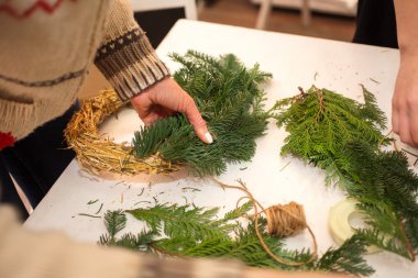 Büyük kış kompozisyonlar oluşturun. El yapımı.