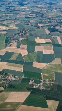 Farklı geometrik şekillerdeki soyut alanların manzarası, yakın çekimin üst görüntüsü,.